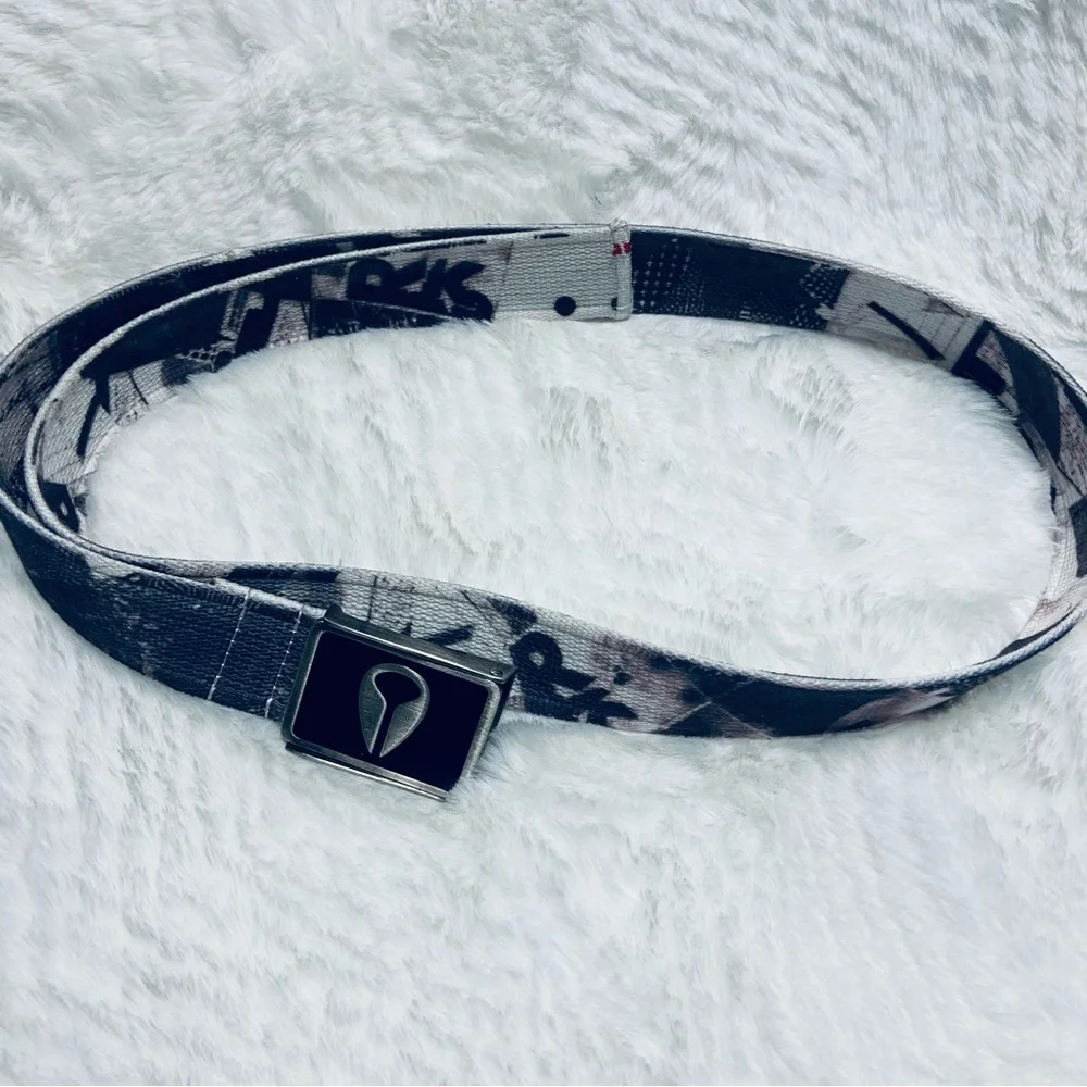 Surfer Black and Gray Belt with Silver Buckle